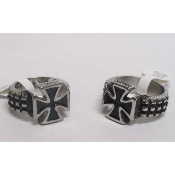biker cross steel ring