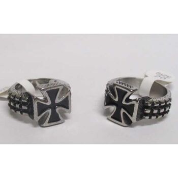 bague acier croix biker