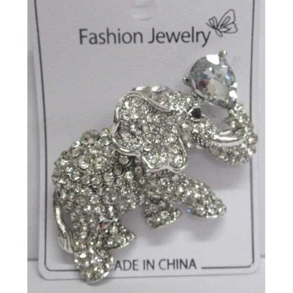 bijoux broche elephant strass