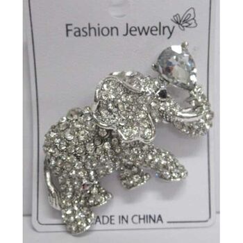 bijoux broche elephant strass