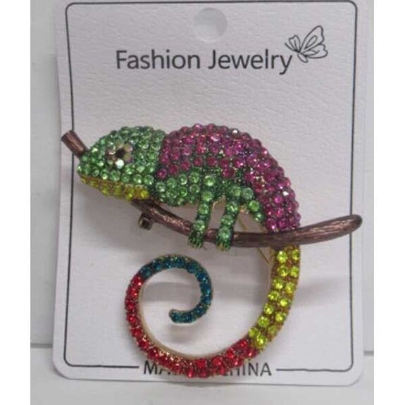 jewelry iguana color brooch