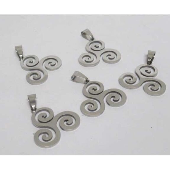 Pendant symbol of Brittany Triskel steel