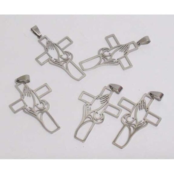 médaillon croix en acier