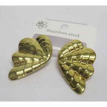 bijoux boucles d'oreilles chiffon doré acier