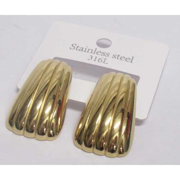 boucles d'oreilles acier doré geometriques