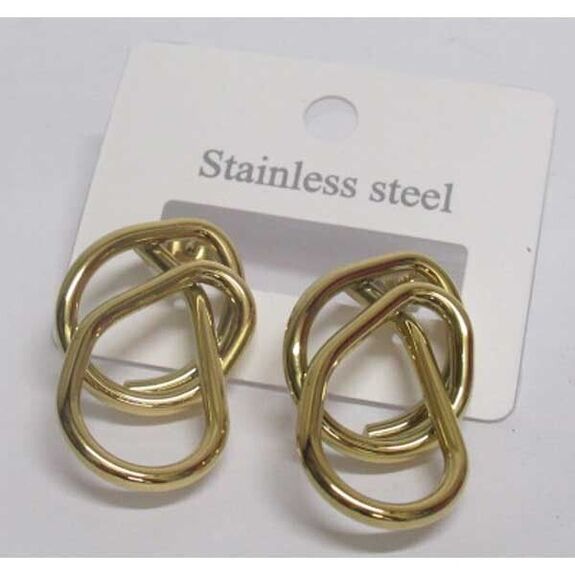 wavy needle earrings in gold-plated steel
