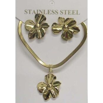 bijoux pendentif hibiscus chaine plate