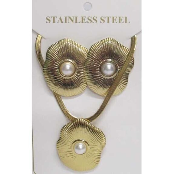 bijoux boucle oreille en acier et perle