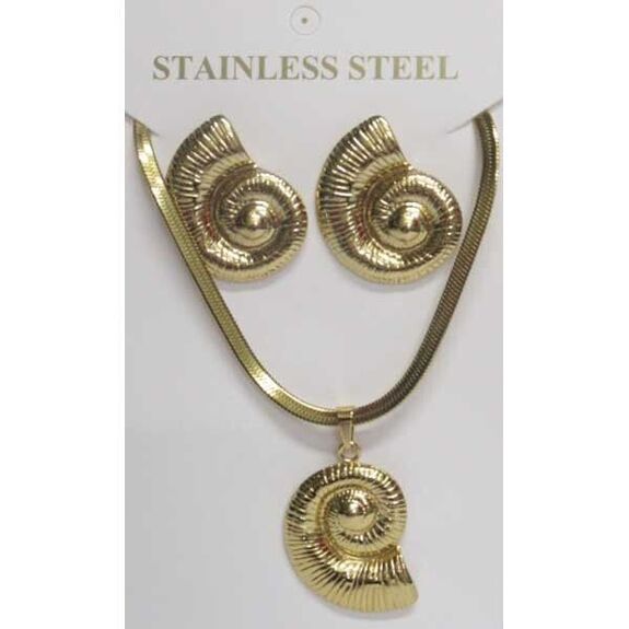 bijoux boucle oreille coquillage en acier