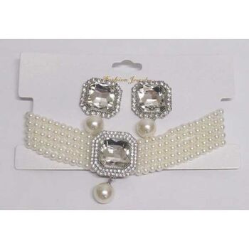 Choker perle et cristal