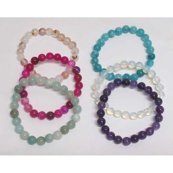 bijoux bracelet pierre coloris variés