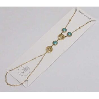 golden steel tree hand bracelet