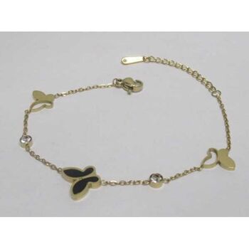 black enamel butterfly steel bracelet