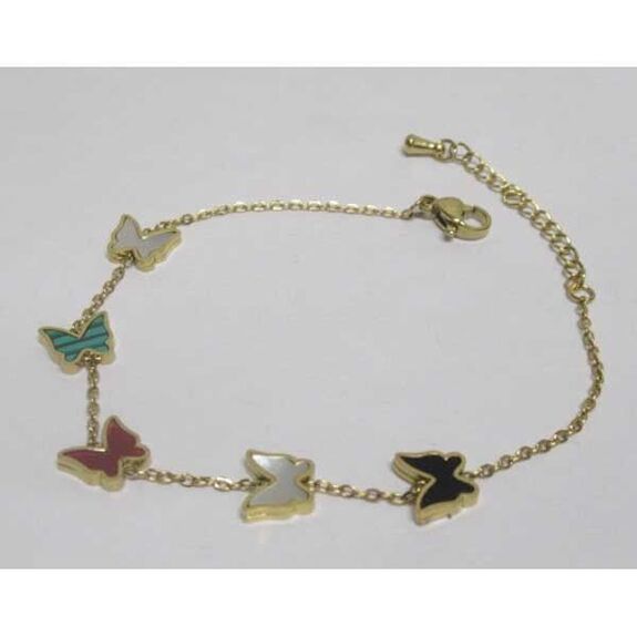 butterfly family bracelet in all colors in gold steel