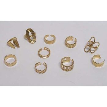 Pack of 50 adjustable steel rings for women