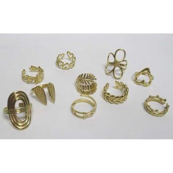Pack of 50 adjustable steel rings for women