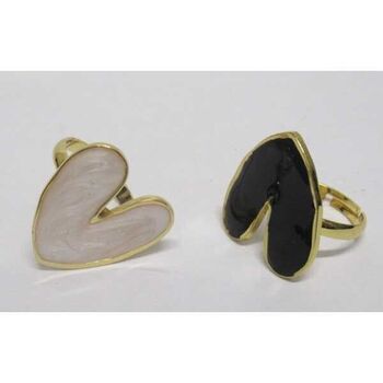 steel jewelry heart gold mix ring