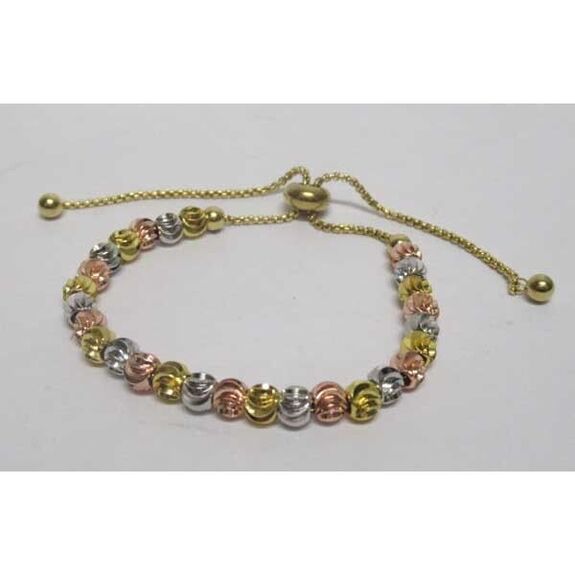 bracelet bijoux boule argent dore rose en acier