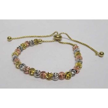rose gold plated silver ball jewelry bracelet in steel
