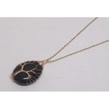 goutte onyx noir entoure fil
