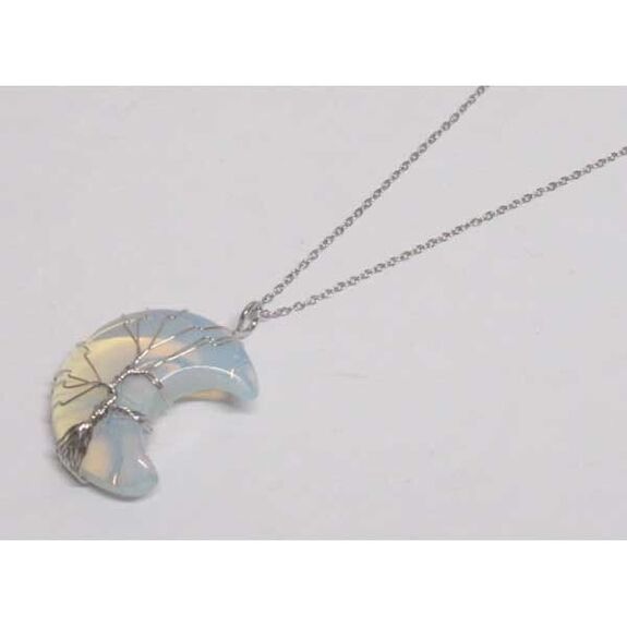 bijoux croissant pierre de lune pendentif