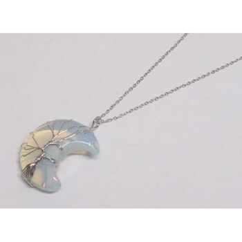 bijoux croissant pierre de lune pendentif