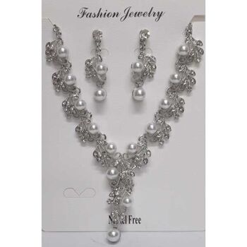 bijoux grosse perle set cristal