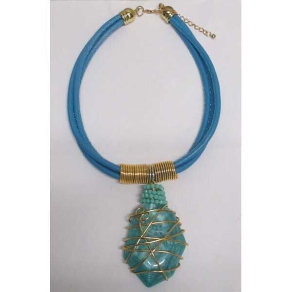 blue aluminum colored stone jewelry