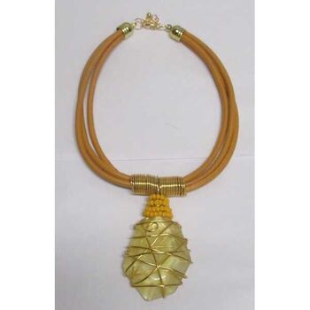 bijoux boho chic caillou jaune