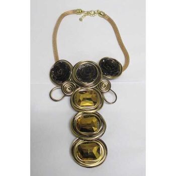 collier fleurs longue traine doré