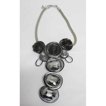 bijoux argenté borde fleurs