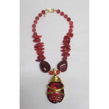 collier goutte rouge fait main