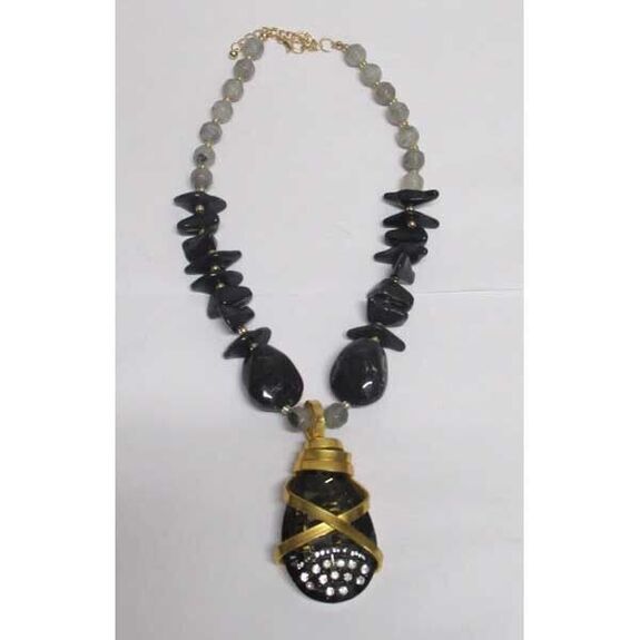 Bijoux descente goutte noire strass
