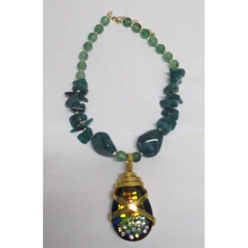 bijoux collier bleu goutte cristal