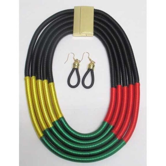 bijoux rangée cordon jaune vert rouge