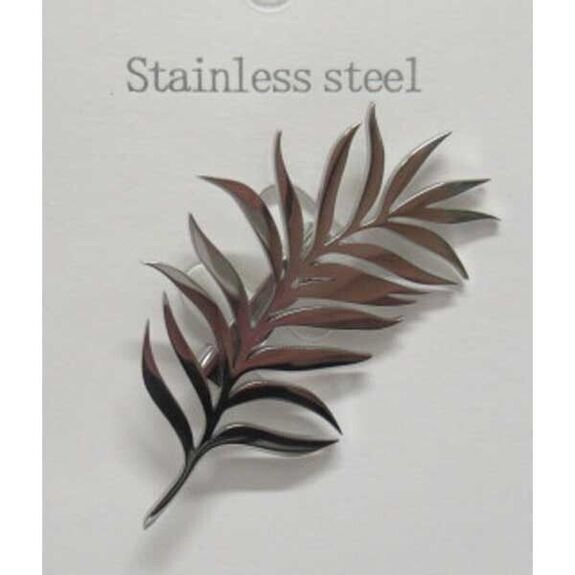 women's steel foliage brooch jewelry