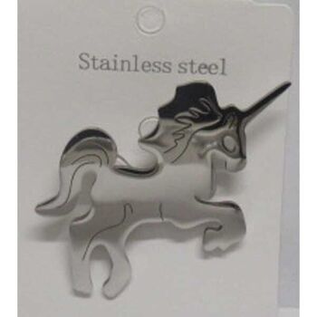 bijoux broche licorne en acier
