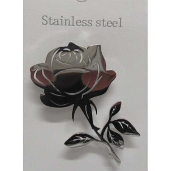 steel pink flower brooch jewelry