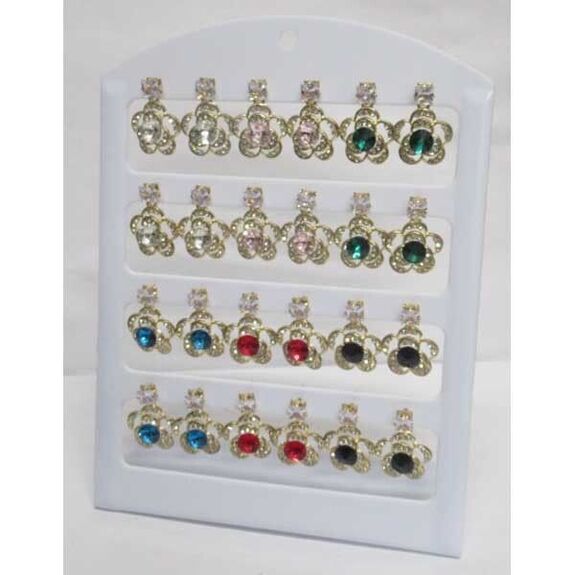drop earrings crystal color rhinestone end
