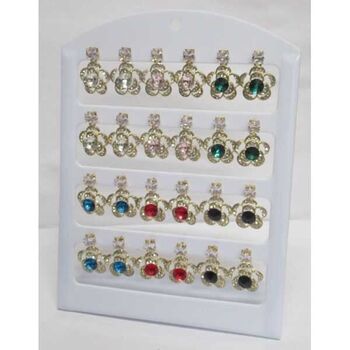 boucles d'oreilles fleur cristal couleur