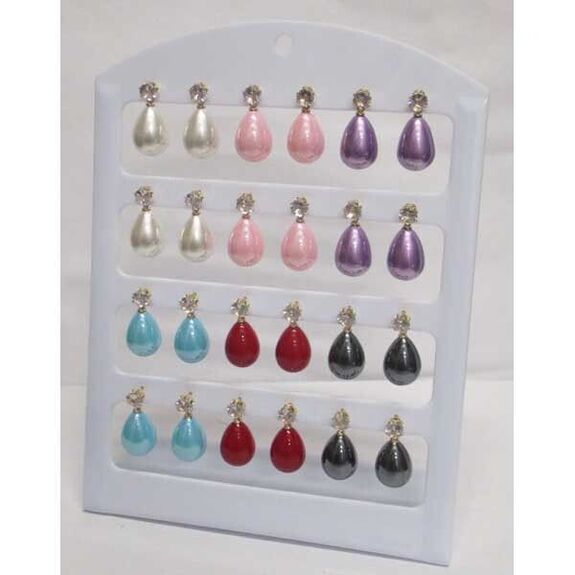 colored enameled drop earrings
