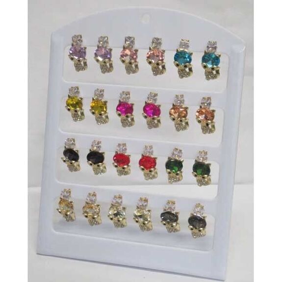 boucles d'oreilles chat cristal couleur