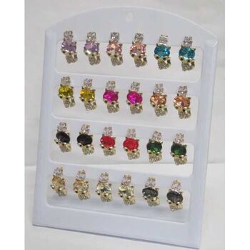boucles d'oreilles chat cristal couleur