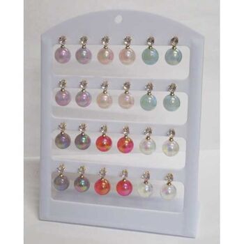 bijoux boucles d'oreilles rondes cristal en couleur