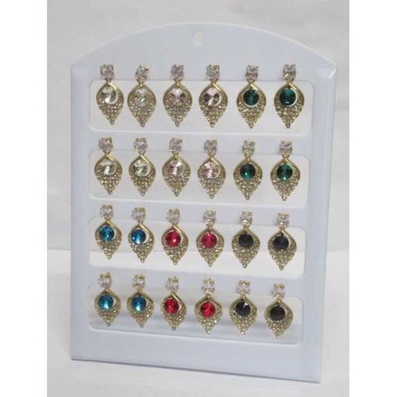 crystal rhinestone leaf earrings color