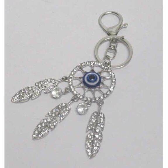 mandala eye leaf keychain jewelry