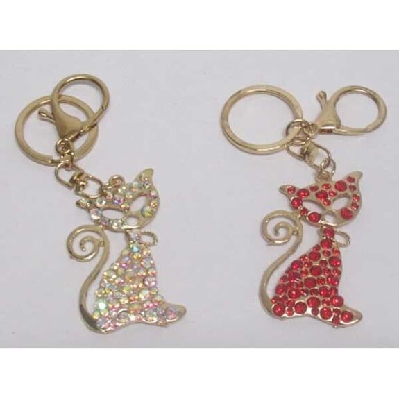bijoux porte clef chat queue dressée
