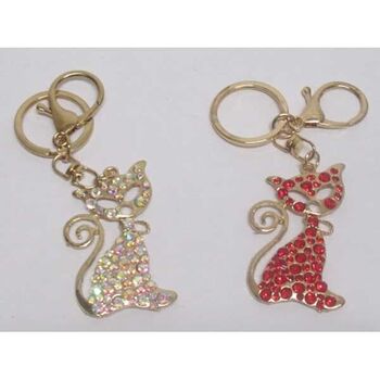 bijoux porte clef chat queue dressée
