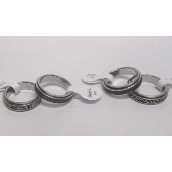 men's anti-stress steel ring pattern and size mix