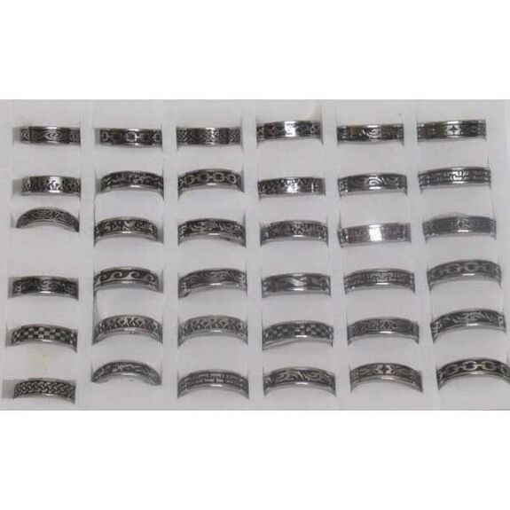 men's steel ring pattern and size mix